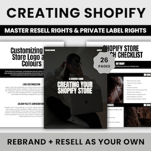 Creating Your Shopify Store Guide with MRR | Launch Shopify Starter Guide | Done-For-You eBook | Master Resell Rights + Private Label Rights