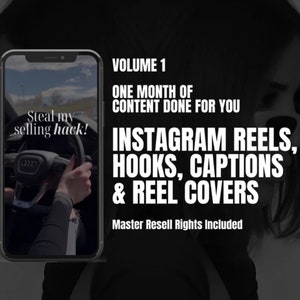 Instagram Reels Bundle: Faceless Marketing, Hooks, Captions (MRR)