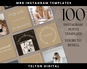 100 Master Resell Rights Designed Templates | DONE-FOR-YOU Templates | Social Media Engagement | Master Resell Rights + Private Label Rights