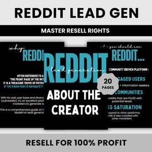 The Ultimate Guide to Reddit Lead Generation | Digital Marketing Business | Make Money Online with Reddit | Master Resell Rights