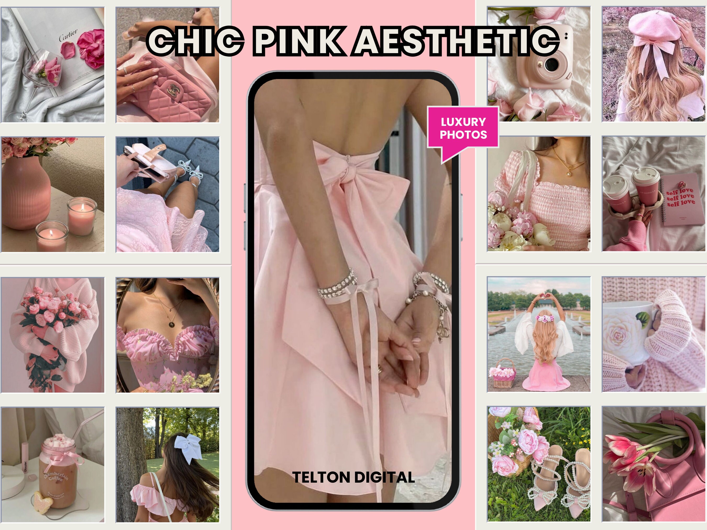 Chic Pink Faceless Reels & Photos Bundle: MRR + PLR (digital Download ...