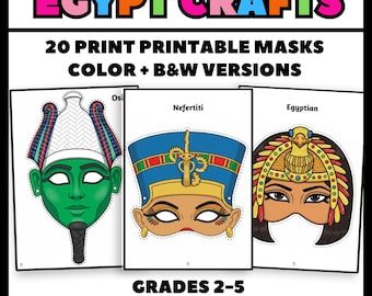 Máscaras del Antiguo Egipto para profesores y estudiantes en casa / Manualidad histórica sin preparación / PDF