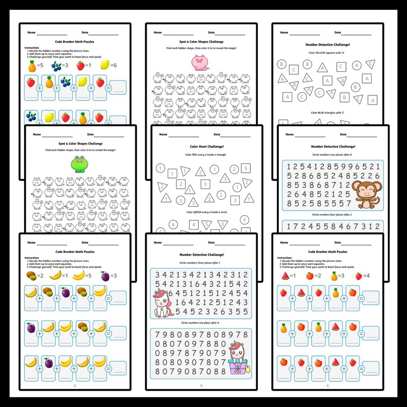Visual Tracking Math & Letter Activities | Focus and ADHD Support | PDF ...