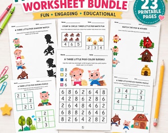 Three Little Pigs Activity Pack for Parents and Teachers | Math & Fine Motor Skills | PDF