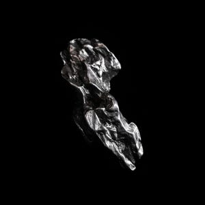 Meteorite Earring for Men and Women – Authentic Campo del Cielo on Sterling Silver, Singular Handmade Stud | Relics of a Meteorite
