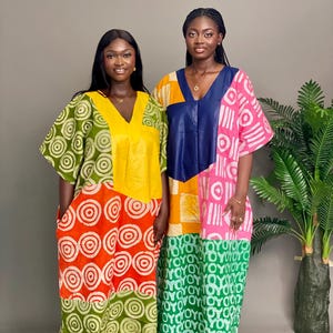 Adire Tie Dye Bubu | African Dress | African Kaftan | African Bubu | Rich Auntie Bubu | Maxi Bubu | One Size S-XXL
