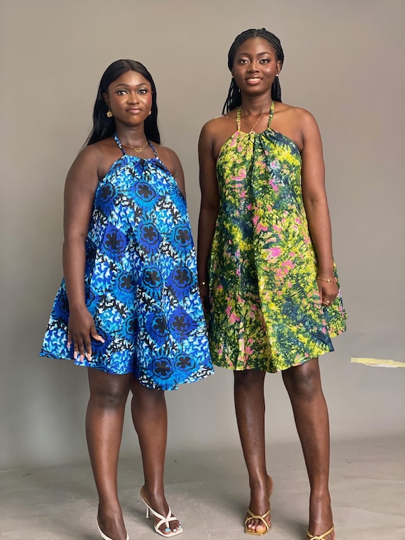 African Print Halter Neck Midi Dress: Ankara Summer Dress (S-XL) - Etsy  Israel