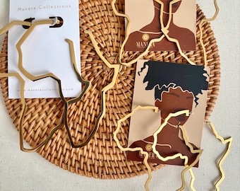 Gold African Map Statement Earrings: Afrocentric Jewelry Gift