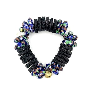Ashanti Sugar Recycled Glass Bead Bracelet: African Brass Jewelry