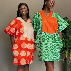 Adire Tie Dye Bubu | African Dress | African Kaftan | African Bubu | Rich Auntie Bubu | Midi Bubu | One Size