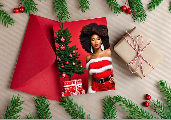 Afrocentric Christmas Greetings - Beyoncé Holiday Cards - Vibrant Kente Christmas Cards - Melanin Magic Greetings -HipHop Inspired Holiday