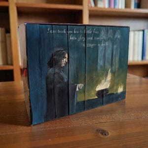 Harry Potter Vorderschnitt - Handgemalte Buchkantenkunst, Zauberbuch Auftragsarbeit, Fantasy Sammlergeschenk