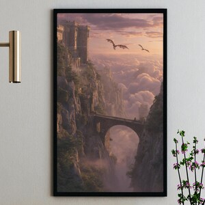 Fourth Wing Art Print, Basgiath Academy, Dragon Poster (Digital Download) image 1
