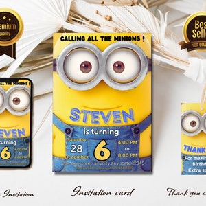 Editable Minion Birthday Invitation Template | Cute Minion Theme ...