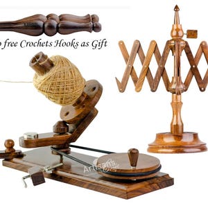 Handmade Rosewood Yarn Ball Winder: Heavy Duty Knitting & Crochet