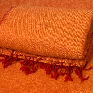 Rustorange Yak wool blanket soft oversized shawl/Throw Meditation Wrap handmade Nepal