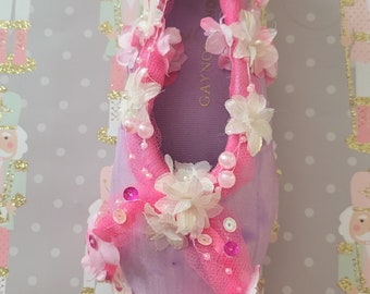 Sugar Plum decorated pointe shoe