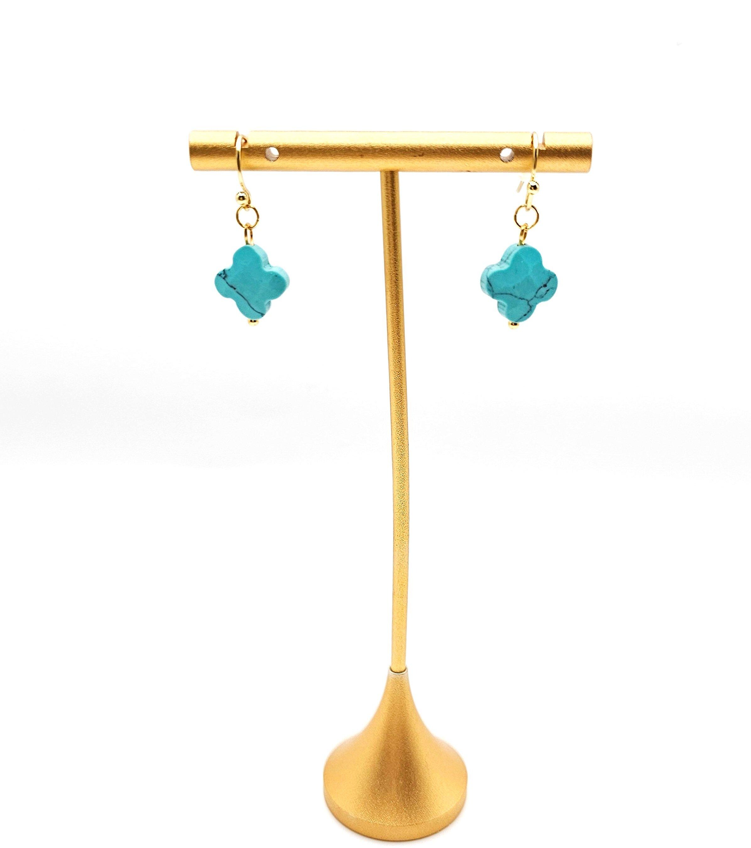 Orecchino A Cerchio Con Un Ciondolo Con Pietra Verde A Goccia Orecchino A Cerchi - Foto 7