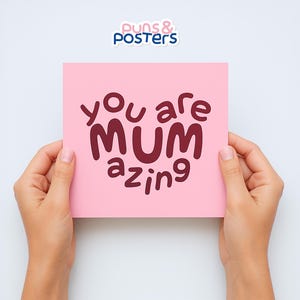 Você é incrível! – Cartão de felicitações em formato de coração para o Dia das Mães - 13,5x13,5cm dobrado