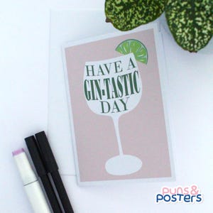 Wenskaart - Have a Gin-Tastic Day - A6 gevouwen kaart met envelop