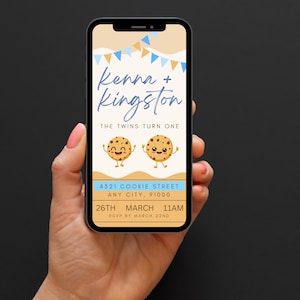 Cookies Milk Twins Birthday, Milk Cookies Double Birthday, Cookies and Milk Invite, Milk and Cookies Birthday Party