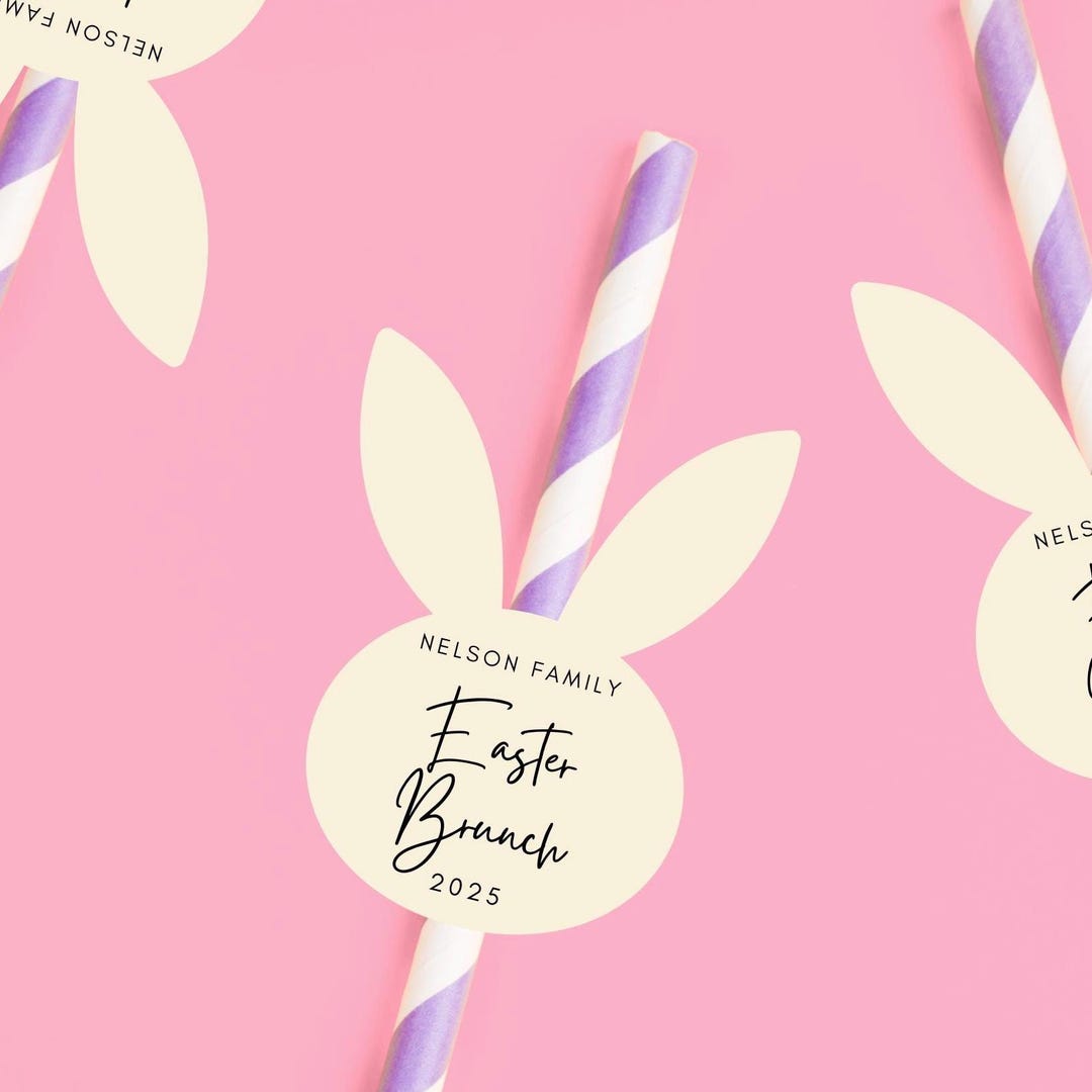 Easter Bunny Straw, Some Bunny Party Straw, Easter Brunch Table Decor ...