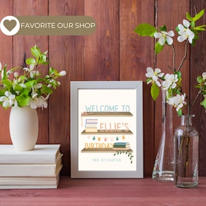 Chapter Book Birthday Sign, Childrens Storybook Birthday Party, Book Welcome Sign
