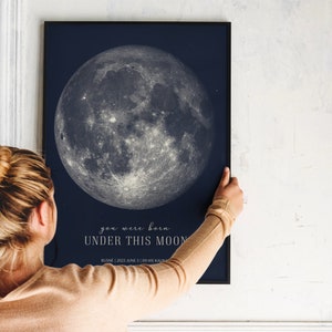 Personalized gift | custom moon phase | custom moon phase print poster | moon phase by date | wall art | keepsake gift | digital download