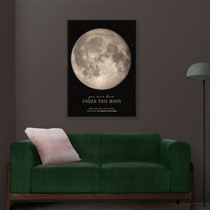 Personalized gift | custom moon phase | custom moon phase print poster | moon phase by date | wall art | keepsake gift | Physical item