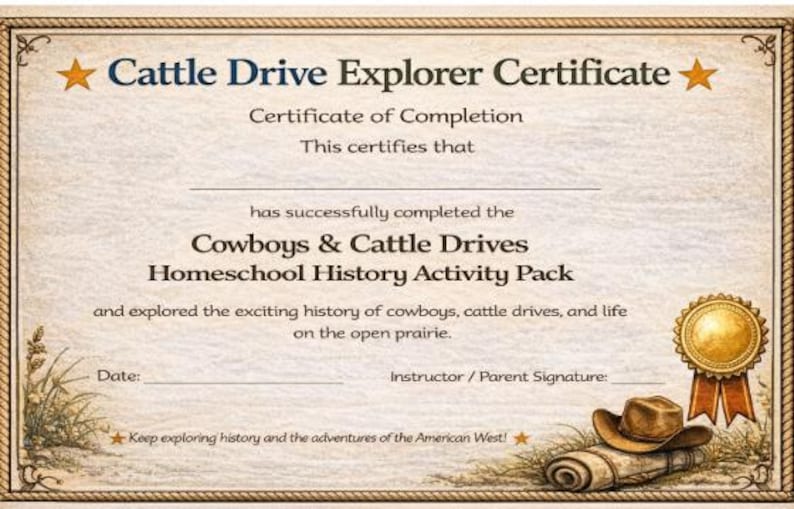 Cowboys & Cattle Drives Unit Study | Wild West Homeschool Printable ...