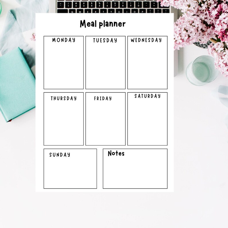 Printable Weekly Meal Planner, Printable Grocery List, Food List, Meal ...