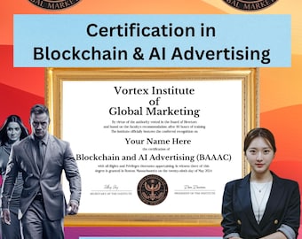 Blockchain & AI Advertising Certificate | Modern Tech Novelty | Office Decor | Digital Download