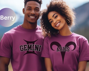 Camiseta de manga corta del zodiaco Aries, Camiseta de astrología, Regalo, Camiseta del signo Aries, Horóscopo, Celestial, Camiseta astral, Signo de estrella