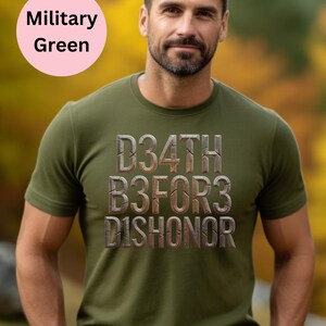 Death Before Dishonor T-Shirt, Warrior Code Tee, Military Pride Shirt, Bold Quote Graphic Tee, Unisex Motivation Apparel