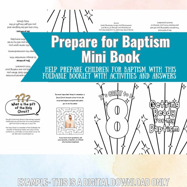 Prepare 8 year olds for baptism help answer questions gift from primary teacher primary presidency activity days boy girl worksheet coloring