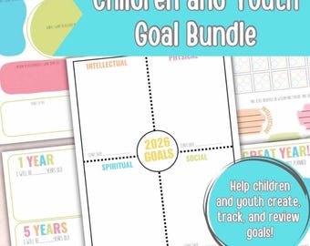 2026 New Years Goal Setting Bundle for Kids  Resolutions LDS Children and Youth Goals Activity days LDS Children and Youth Printable