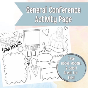 LDS General Conference Activity Page for kids coloring activities for children and youth fun conference pages packet bundle notes primary