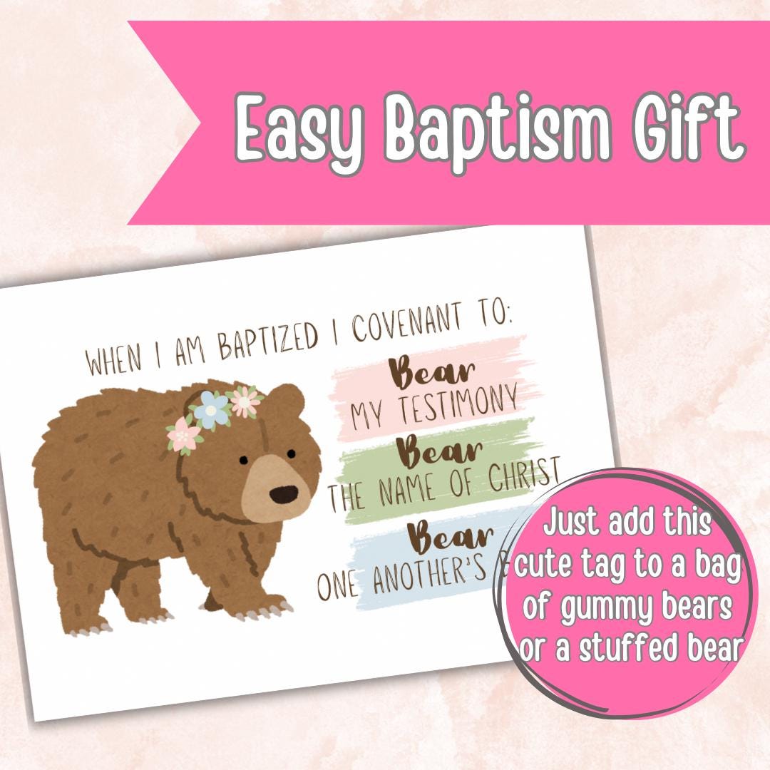 Easy LDS Baptism Gift for Year Old Girls Simple Gift Tag to