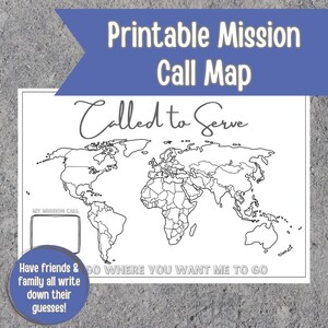 Missionar Ratenspiel Poster | Druckbare Mission Call Guessing Chart | 36 “x24” Digitale Download LDS 2 Year Mission Banner Mission Karte