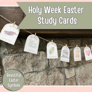 Tarjetas imprimibles de Semana Santa de Pascua / Actividad cristiana de Pascua para familias / Estudio de Semana Santa SUD / Devocional de Pascua centrado en Jesucristo