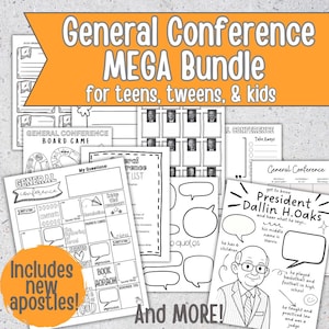 LDS General Conference for Teens and kids Study Notebook Activities BINGO Conference Squares for activity days * President Dallin H. Oaks