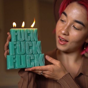 The Three F's Candle, Minimalist Home Decor, Profanity Candle