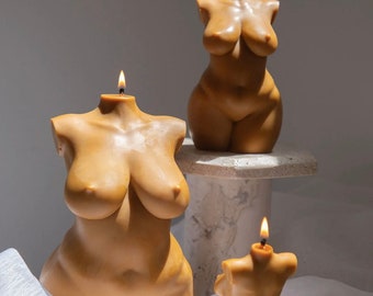 Curvy Female Torso Candle | Goddess Soy Wax Home Decor