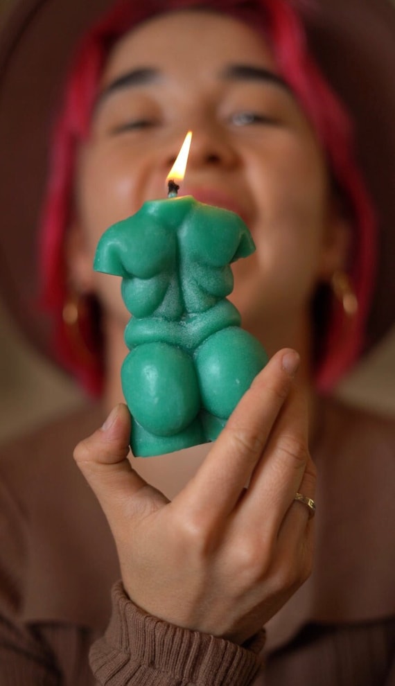 Chubby Female Candle, Curvy Women, Plus Size, Body Positivity, Full-Figured, Curvaceous, Hourglass Figure, Size-inclusive, Curvy Body Candle