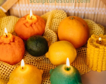 Fruit & Corn Novelty Candle, Decorative Home Decor