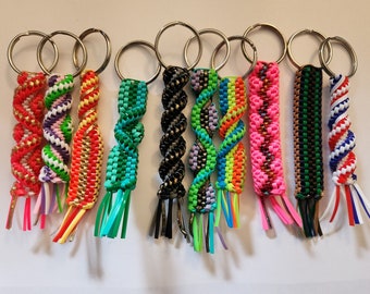 Rexlace boondoggle plastic lace keychain lot of 10 keychains pre selected