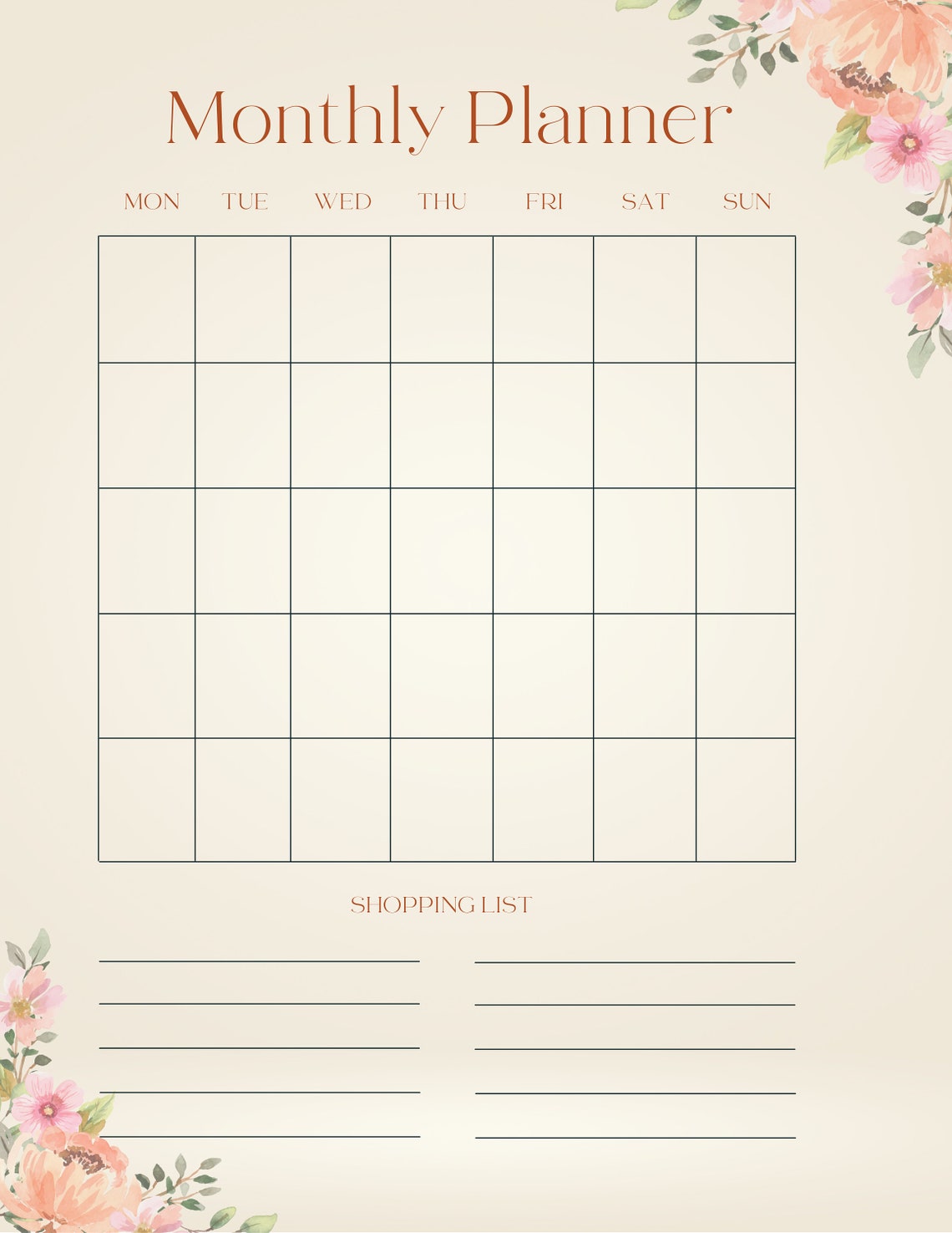Meal Planning Printable Template, Budget Tool, Family Friendly Meal ...