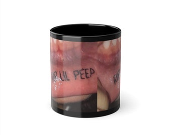 Taza negra Lil Peep, 11oz