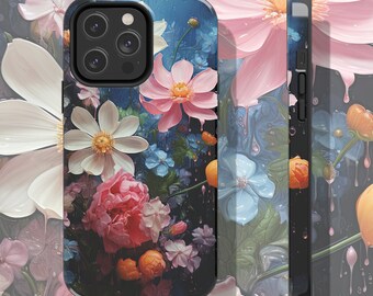 Melting Flowers iPhone Case, Tough Phone Protector, Colorful Flowers, Artistic Design, Durable Cover, Gift Idea, Gardener Gift, Gift for Mom