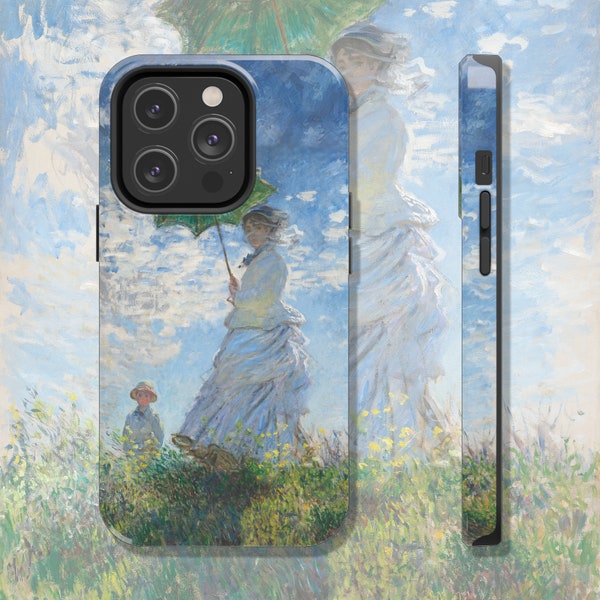 Monet's "Woman with a Parasol" Artistic Tough iPhone Case, Impressionist Art Print iPhone Cover, Durable Protective Case, Art Lover Gift